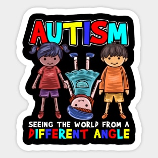 Autism Seeing the World from a Different Angle Awareness product Sticker